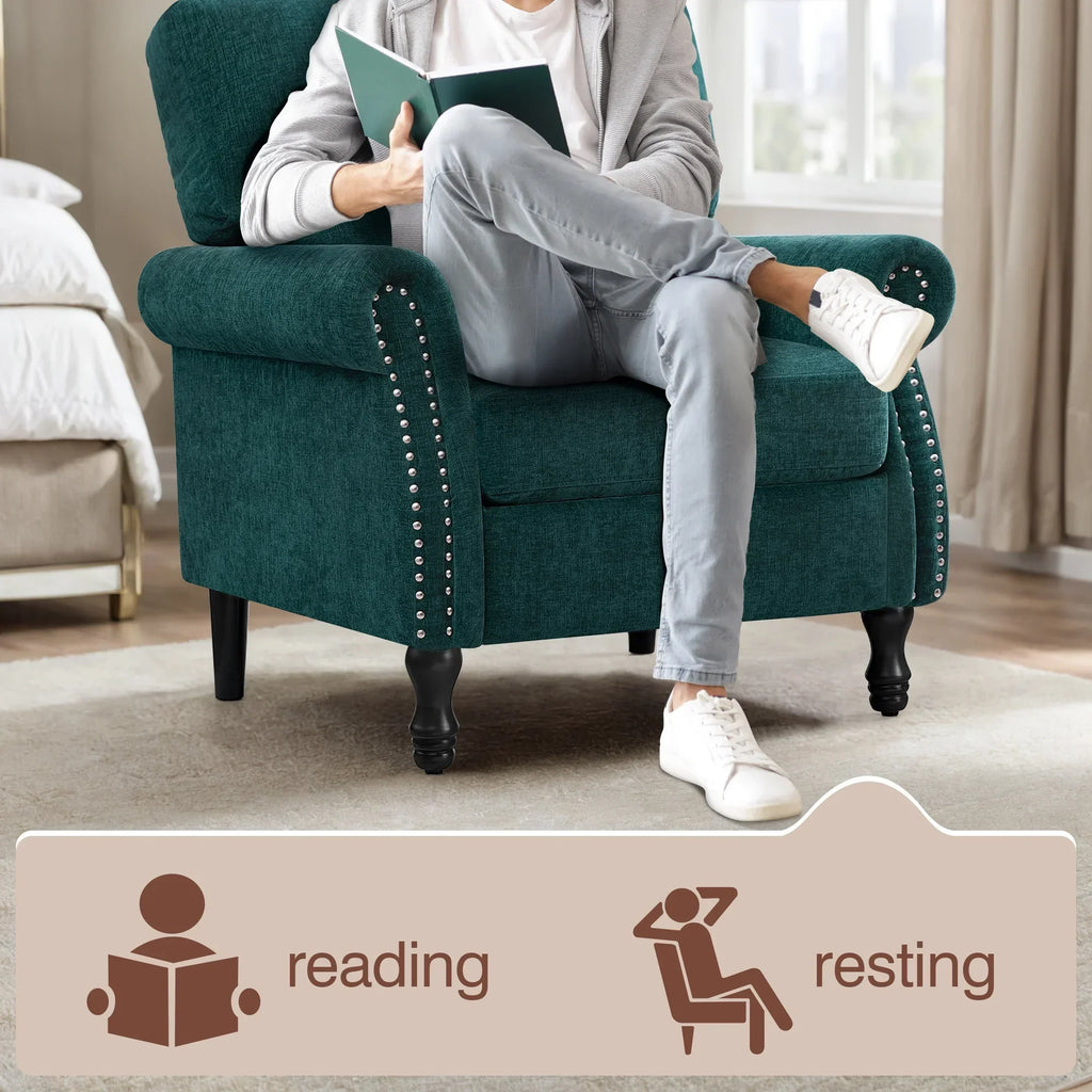 Nouveauté 2026 – Fauteuil d'appoint moderne COOLHUT , canapé une place confortable revêtu de tissu lin avec structure en bois massif, gris