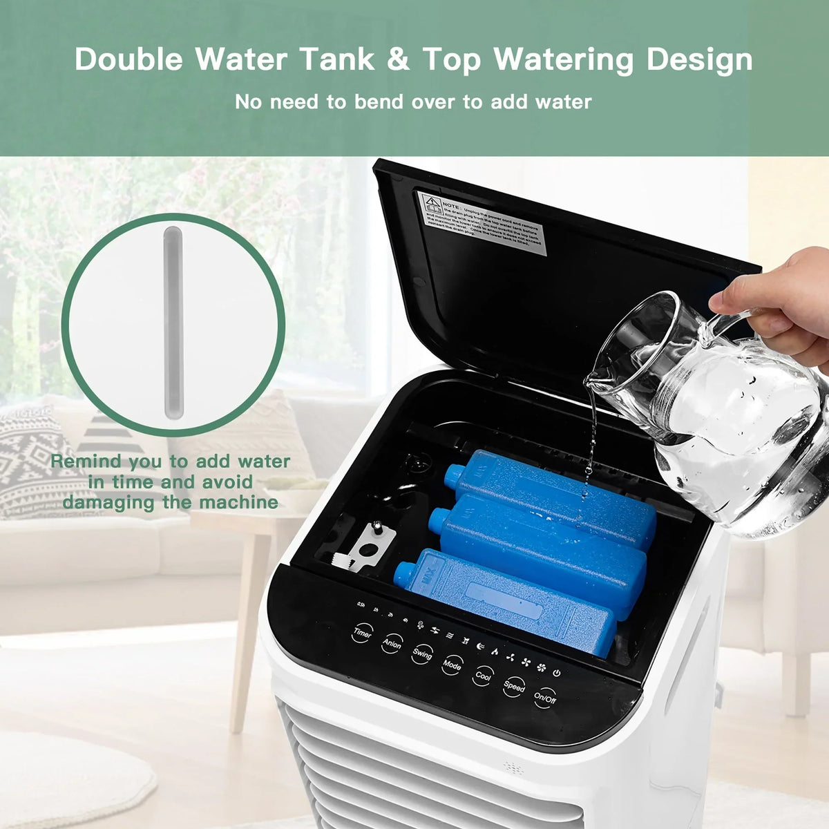 Nouveauté 2026 – Refroidisseur d'air évaporatif portable 4 en 1 Costway , réservoir d'eau de 12 L, 4 compartiments à glace