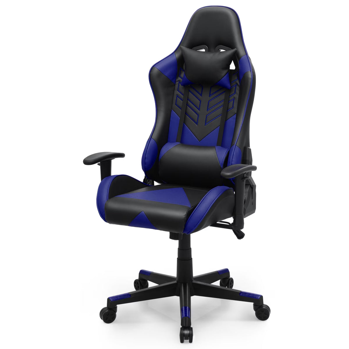 Nouveauté 2026 – Chaise de jeu ergonomique Magshion , chaise de jeu confortable, chaise de bureau en cuir, chaise de jeu pivotante et réglable, bleue