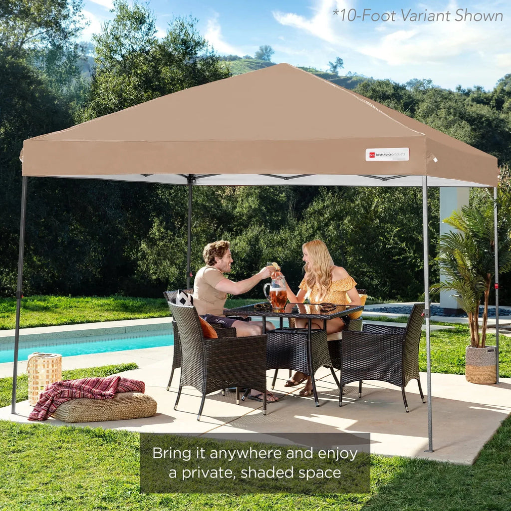 Nouveauté 2026 – Best Choice Products 3,66 m x 3,66 m - Abri pliant facile à monter avec installation en un clic, sac à roulettes et 4 sacs de lestage - Bleu marine