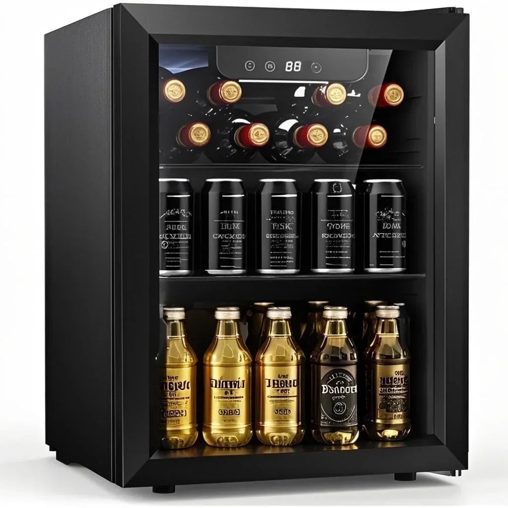 Nouveauté 2026 – Réfrigérateur à boissons Auseo 126 canettes avec porte vitrée - Noir