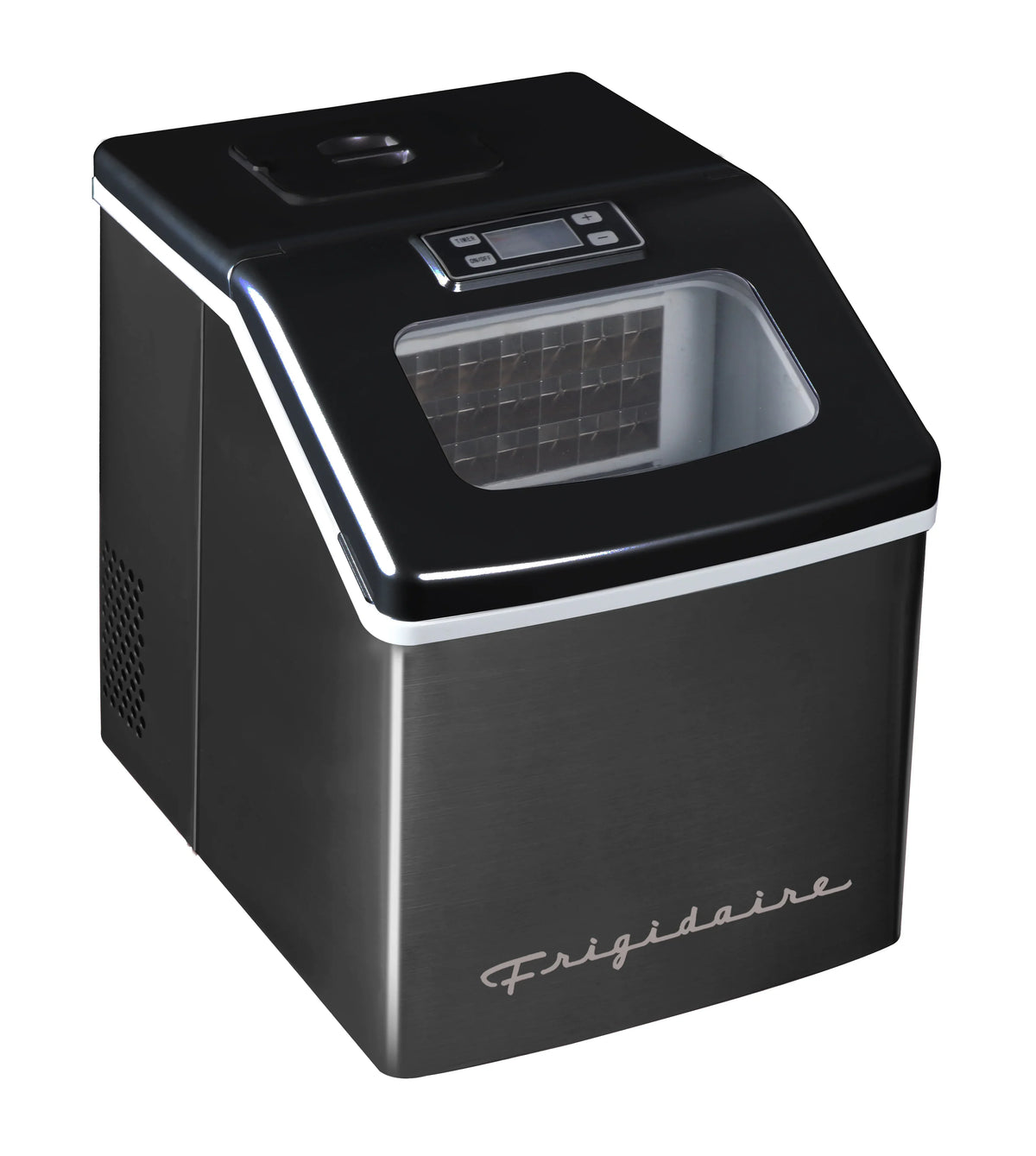 Nouveauté 2026 – Machine à glaçons carrée transparente de comptoir Frigidaire , 18 kg (40 lb) - Acier inoxydable