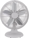 Nouveauté 2026 – Ventilateur de table rétro tout métal Good Housekeeping (92618) avec 3 vitesses, large oscillation et poignée de transport