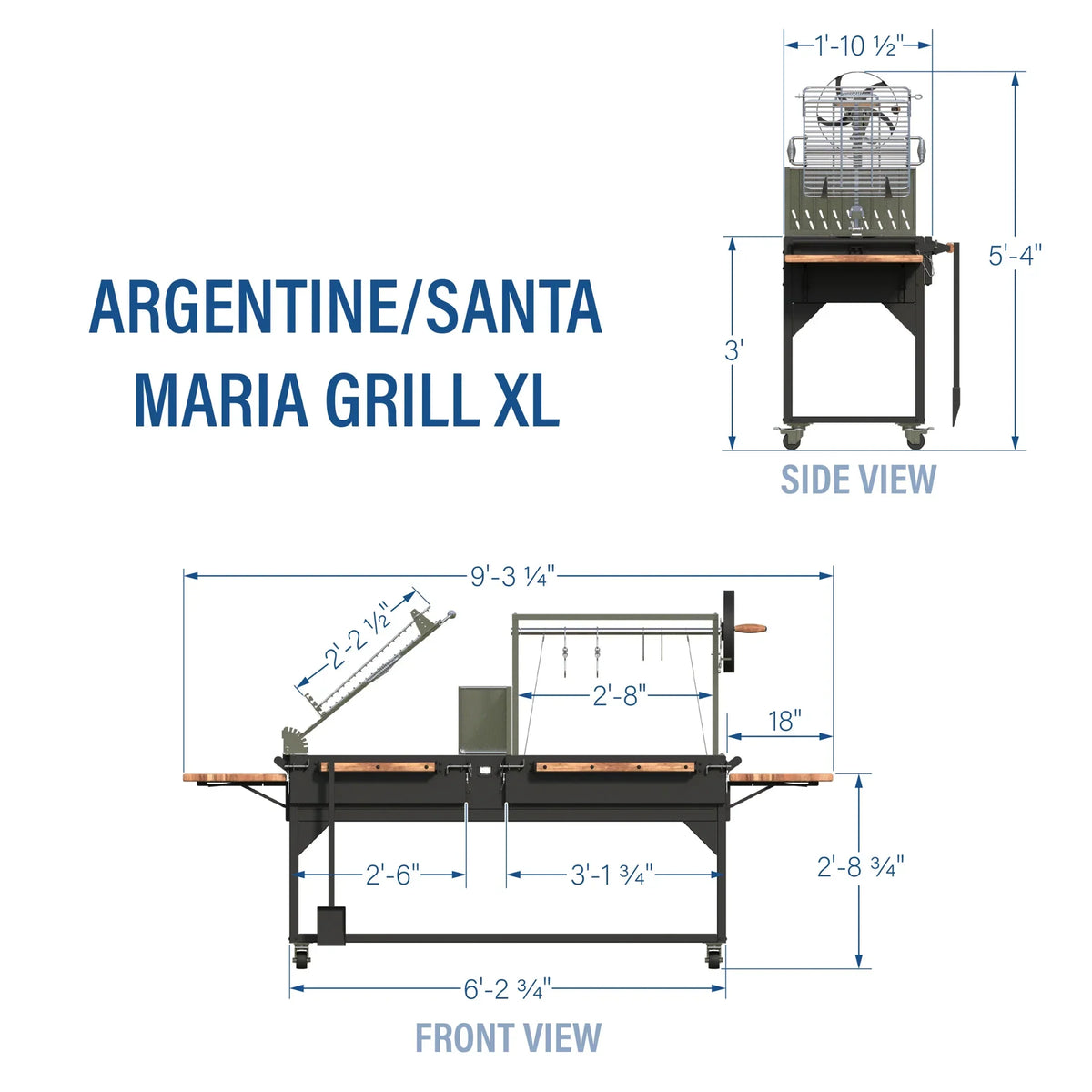 Nouveauté 2026 – Barbecue argentin Santa Maria XL à bois et charbon de bois Backyard Discovery , avec pince Asado