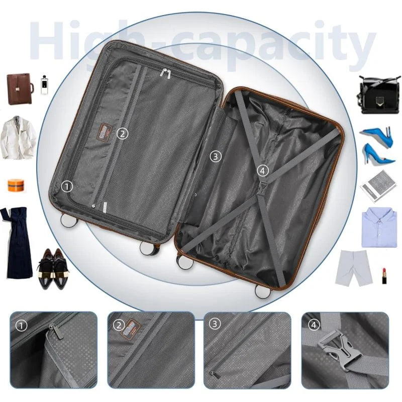 Nouveauté 2026 – Ensemble de bagages Lobage , 6 pièces, comprenant sacs de voyage, valises rigides extensibles à roulettes multidirectionnelles et serrure TSA, couleur crème