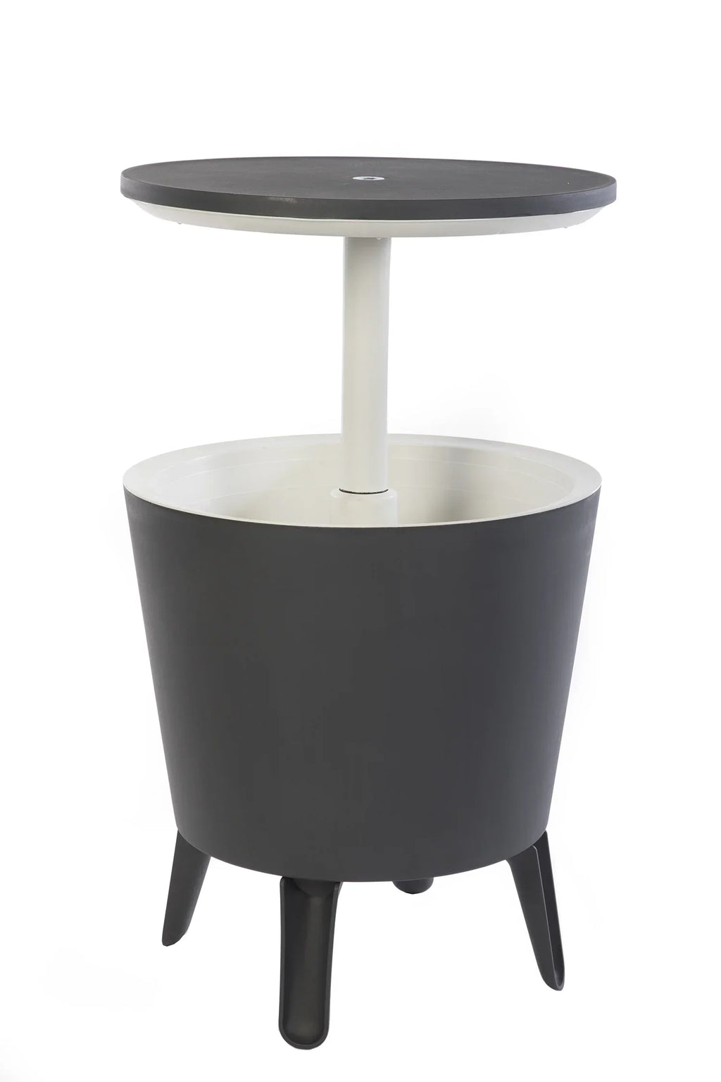 Nouveauté 2026 – Table d'appoint et bar isotherme Keter Pacific Cool Bar 2 en 1 de 28 litres (7,5 gallons), résistante aux intempéries, en résine durable, aspect rotin marron