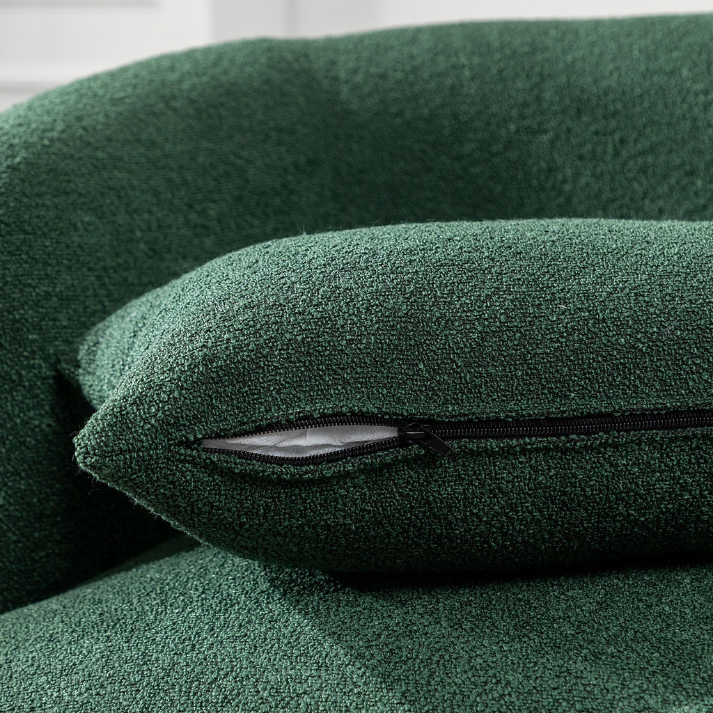 Nouveauté 2026 – Fauteuil pivotant rond 34" en bouclette de 86 cm de large, sans assemblage, avec coussin décoratif, idéal pour le salon et la chambre, couleur taupe