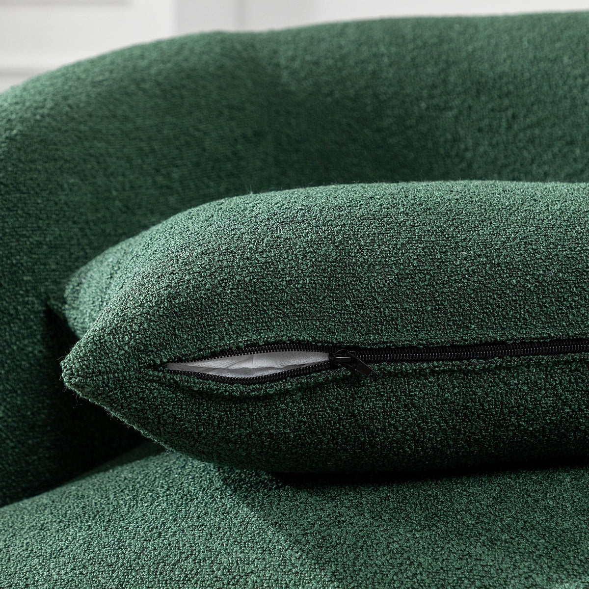 Nouveauté 2026 – Fauteuil pivotant rond 34" en bouclette de 86 cm de large, sans assemblage, avec coussin décoratif, idéal pour le salon et la chambre, couleur taupe