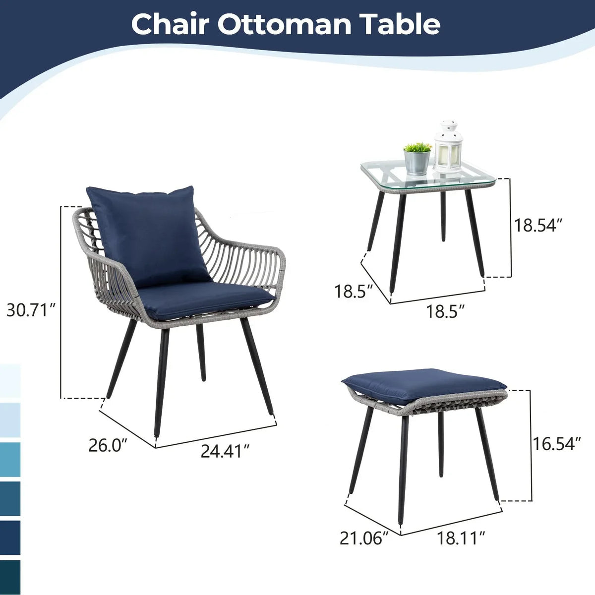 Nouveauté 2026 – Ensemble bistro de patio 3 pièces FHFO , mobilier d'extérieur en résine tressée pour balcon, appartement ou terrasse, ensemble table et chaises en rotin (2 pièces), beige