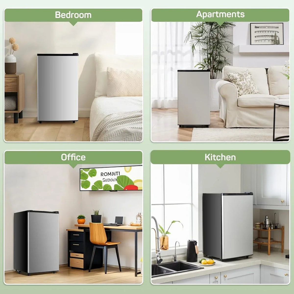 Nouveauté 2026 – Mini-réfrigérateur pour chambre à coucher, 3,2 pi³ (81 L), petit réfrigérateur avec congélateur pour dortoir ou bureau, compact, à une porte, thermostat réglable, silencieux, noir