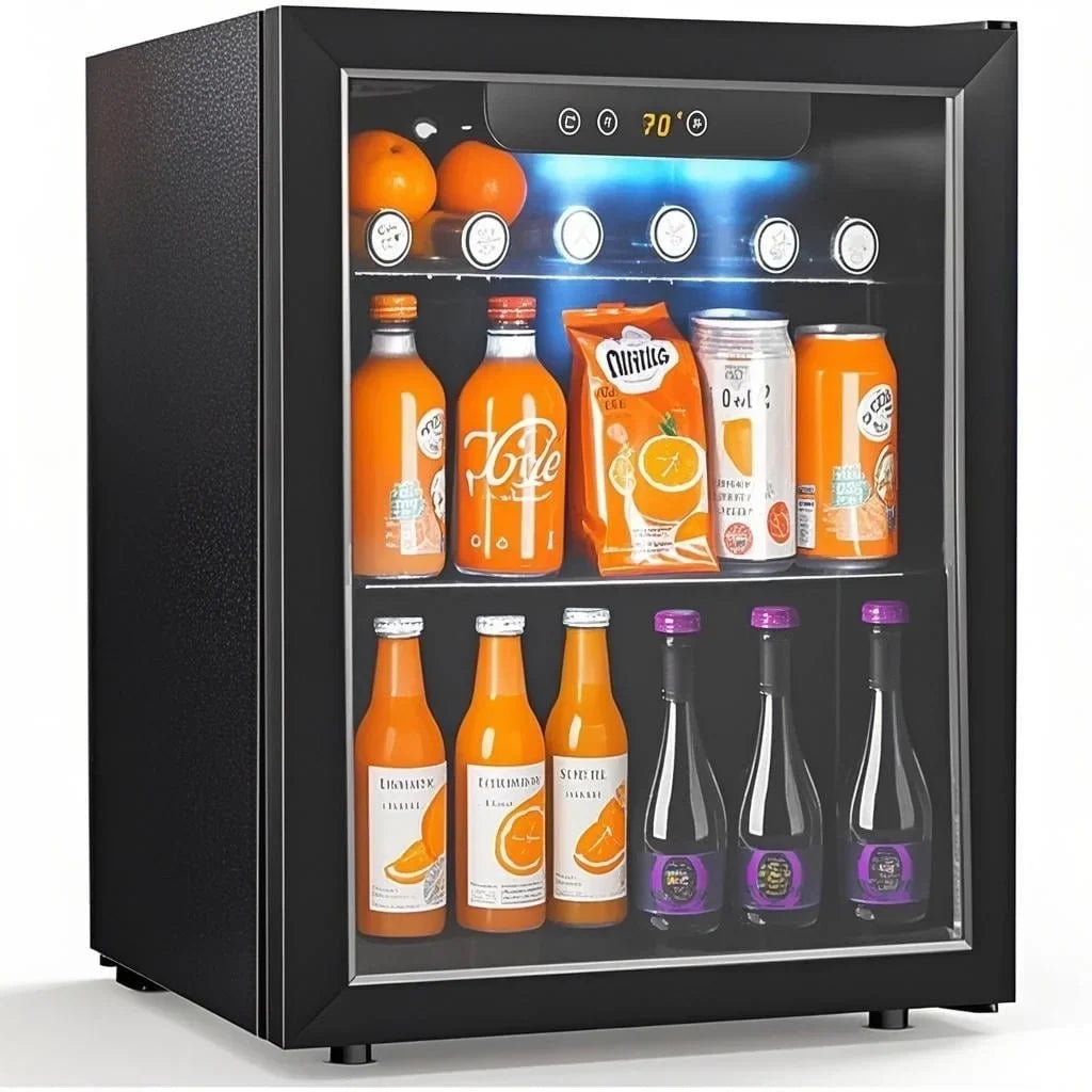 Nouveauté 2026 – Réfrigérateur à boissons Auseo 126 canettes avec porte vitrée - Noir