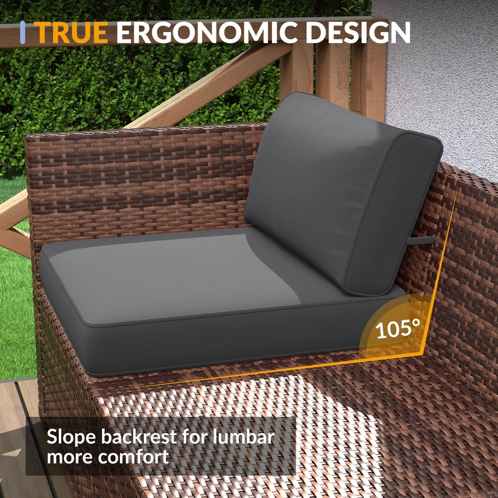Nouveauté 2026 – Ensemble de mobilier de patio 7 pièces ELPOSUN , canapé d'angle en rotin gris foncé pour jardin