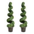 Nouveauté 2026 – Gymax Lot de 2 sapins artificiels en spirale de 1,20 m avec feuilles réalistes, pour intérieur et extérieur (bureau
