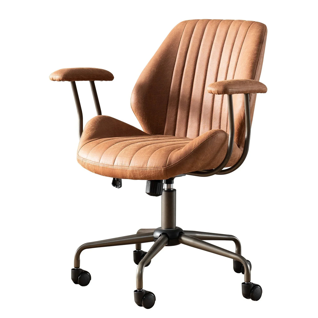Nouveauté 2026 – Chaise de bureau ergonomique Ovios , chaise de bureau moderne en tissu suédé avec soutien lombaire pour bureau à domicile