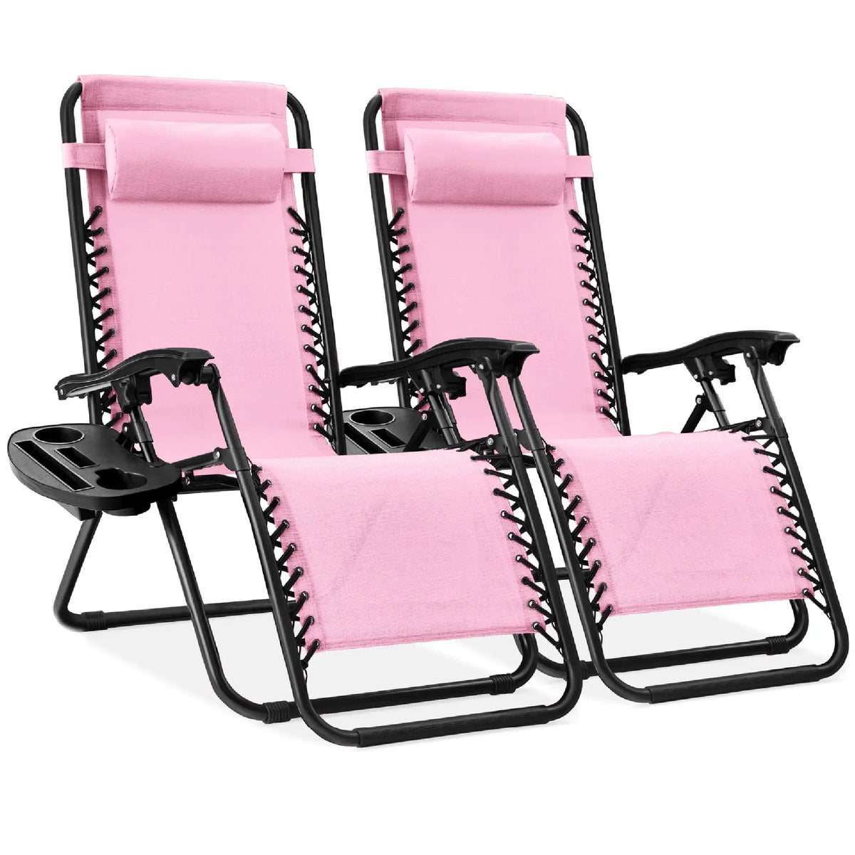 Nouveauté 2026 – Ensemble de 2 fauteuils inclinables zéro gravité Best Choice Products pour terrasse et piscine avec porte-gobelet - Gris