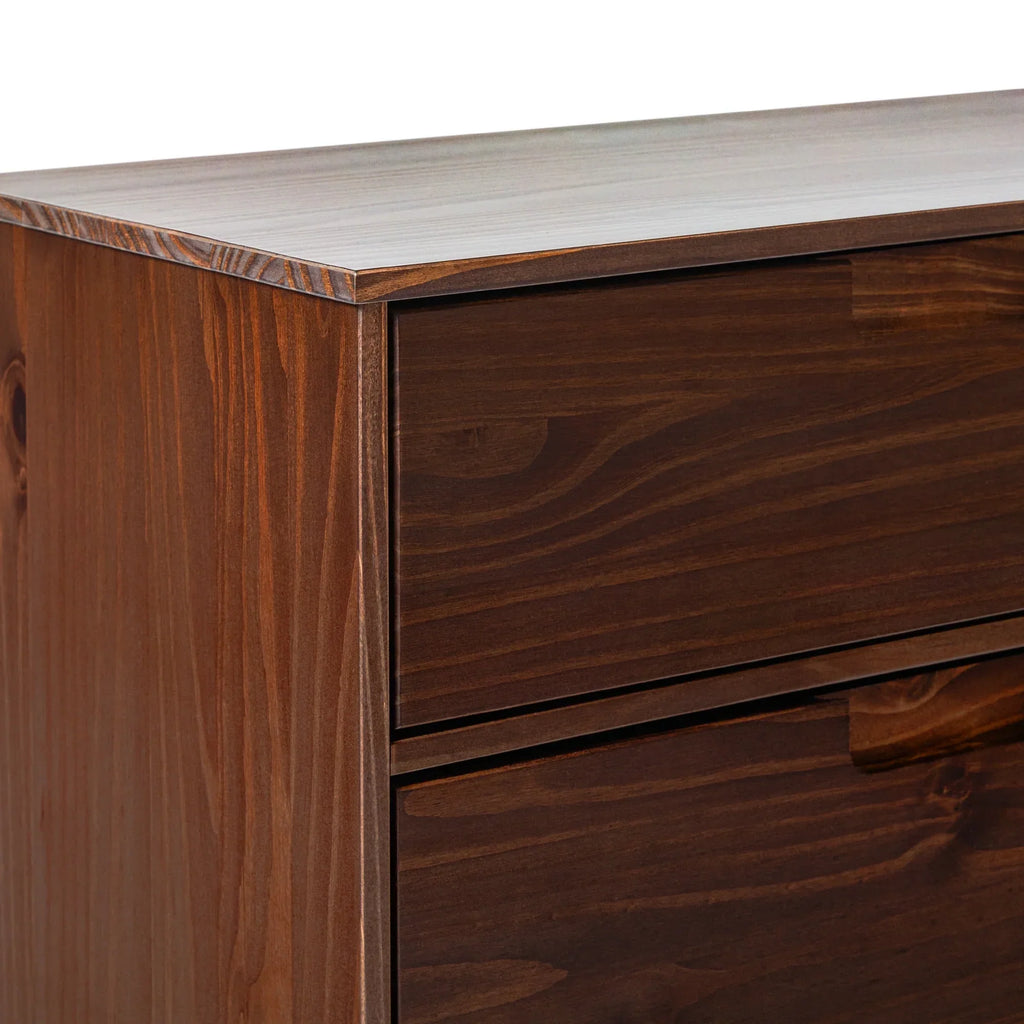 Nouveauté 2026 – Commode Walker Edison Sonoma 6 tiroirs en bois massif couleur caramel