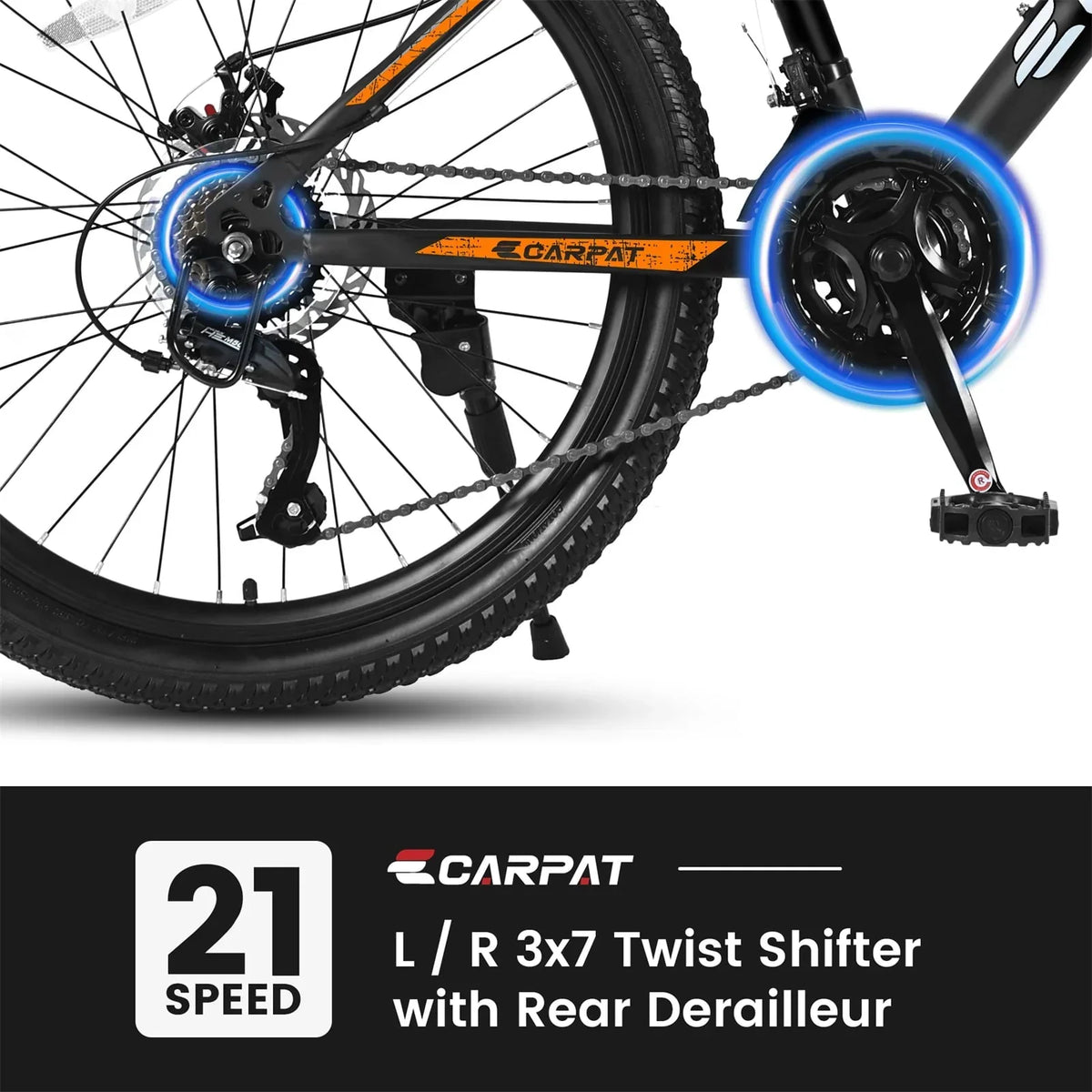 Nouveauté 2026 – VTT 26 pouces pour adulte, 21 vitesses, cadre en acier à haute teneur en carbone, orange