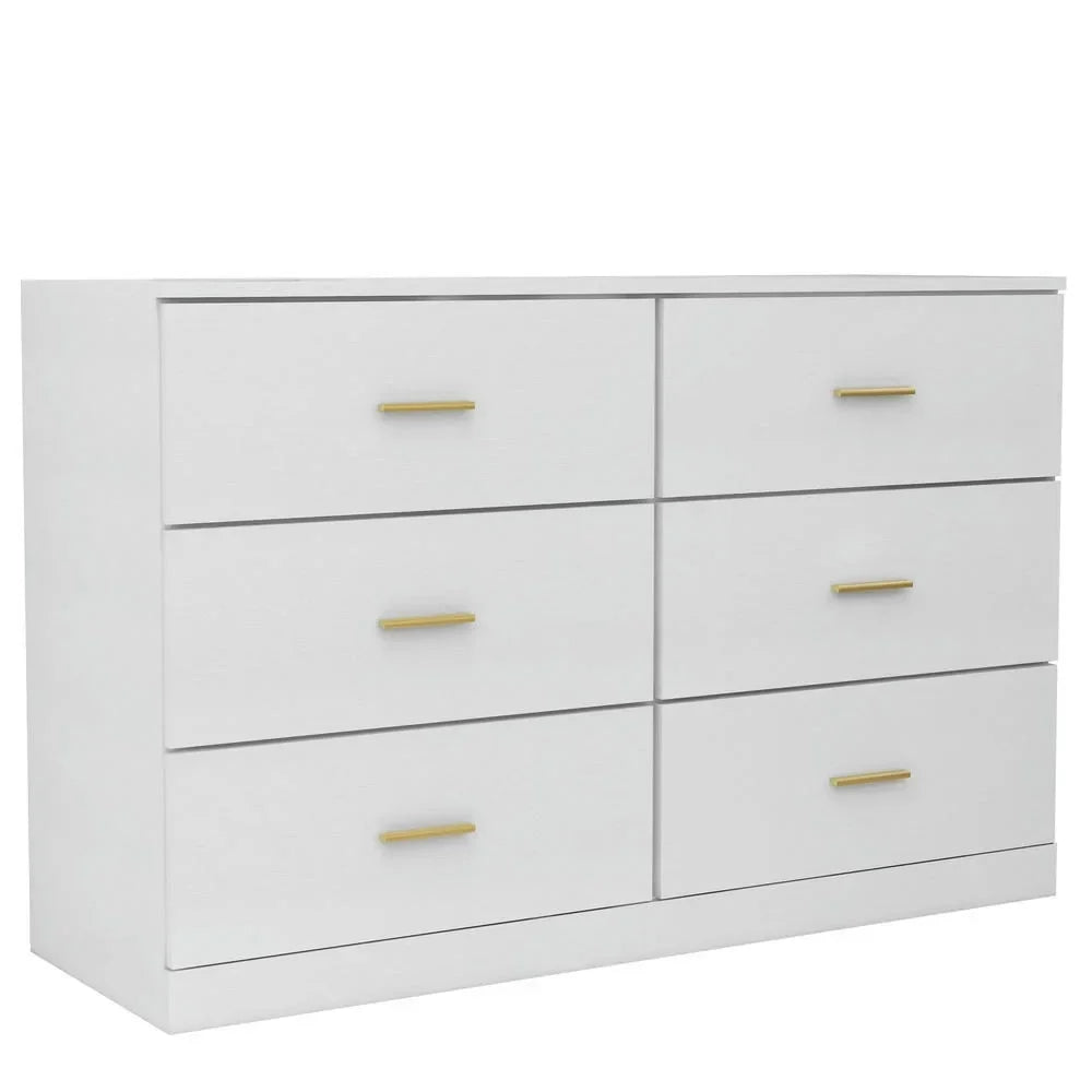 Nouveauté 2026 – Commode moderne Kadyn à 6 tiroirs, meuble en bois, commode pour chambre, meuble de rangement de cuisine avec tiroirs, commode (noire