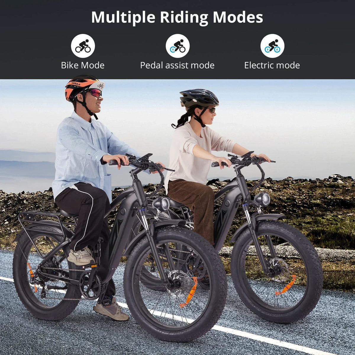 Nouveauté 2026 – Vélo électrique pour adultes, 1000 W, pneus larges 26 pouces, batterie 48 V 17,5 Ah, vitesse maximale de 45 km/h, 7 vitesses, freins à disque hydrauliques doubles, écran LCD, autonomie de 96 km, VTT électrique