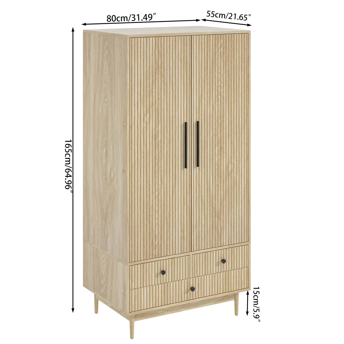 Nouveauté 2026 – Armoire-penderie Armoire , meuble de rangement avec tiroirs et penderie pour chambre à coucher, blanc