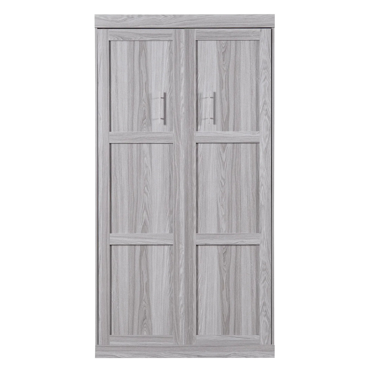 Nouveauté 2026 – Lit escamotable Euroco en pin gris, format simple, transformable en armoire