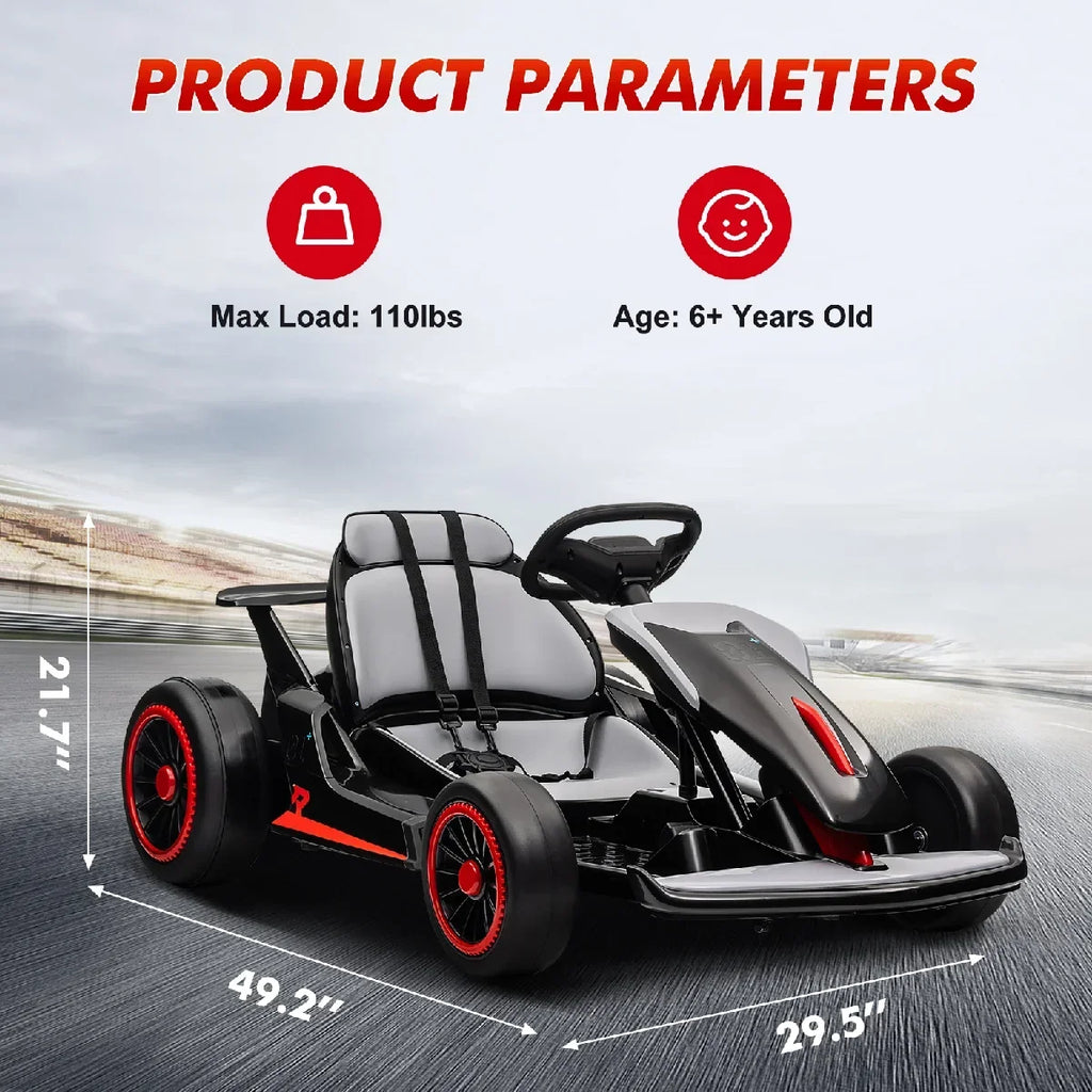 Nouveauté 2026 – Kart de drift 24V avec 2 moteurs puissants de 150 W, batterie haute capacité de 7 Ah, pédales électriques, jouet de course électrique pour l'extérieur