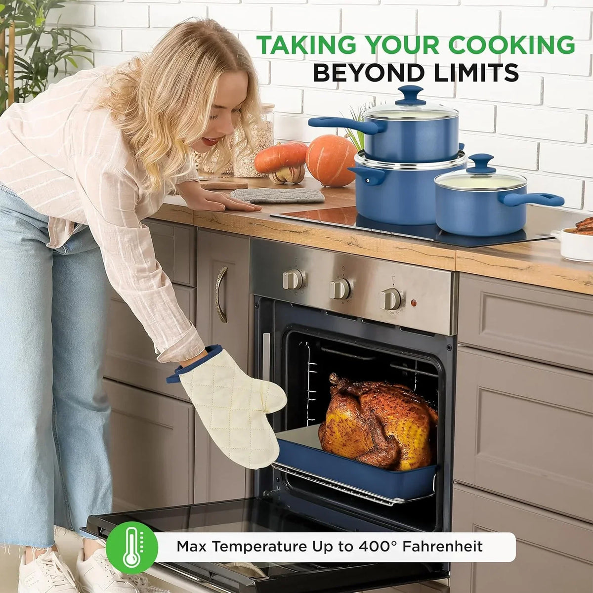 Nouveauté 2026 – Ensemble de cuisine 54 pièces – Ensemble complet de casseroles et poêles en céramique antiadhésive avec ustensiles, moules à pâtisserie et couteaux, compatible gaz, électrique et induction, rose poudré – Indispensables pour la cuisin