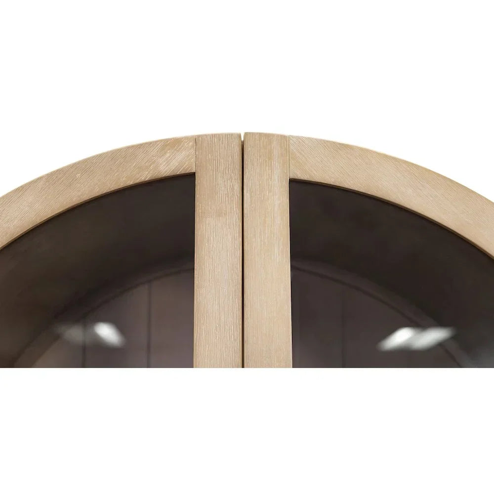 Nouveauté 2026 – Vitrine/bibliothèque cintrée en bois Modern , entièrement assemblée, marron clair