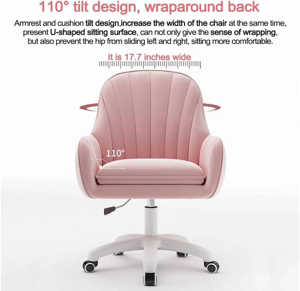 Nouveauté 2026 – Fauteuil de bureau Home , chaise d'ordinateur avec dossier mi-haut capitonné, style moderne, pivotante et réglable en hauteur, en velours blanc