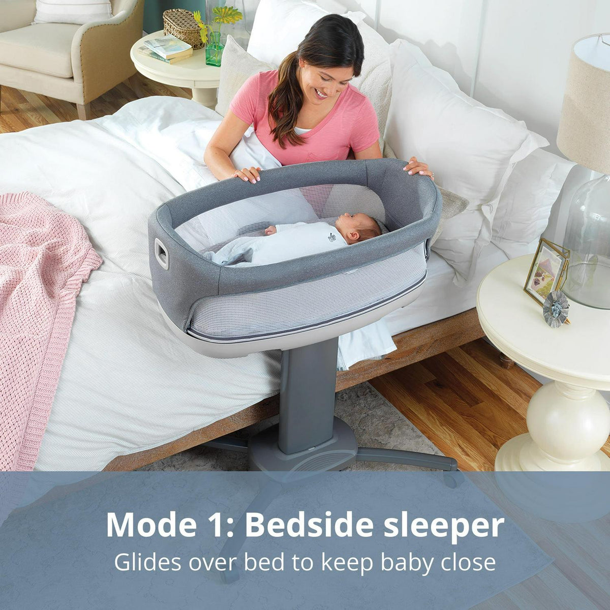 Nouveauté 2026 – Chicco Close to You Berceau de chevet portable 3 en 1 avec table à langer intégrée - Gris chiné (Gris). Neuf
