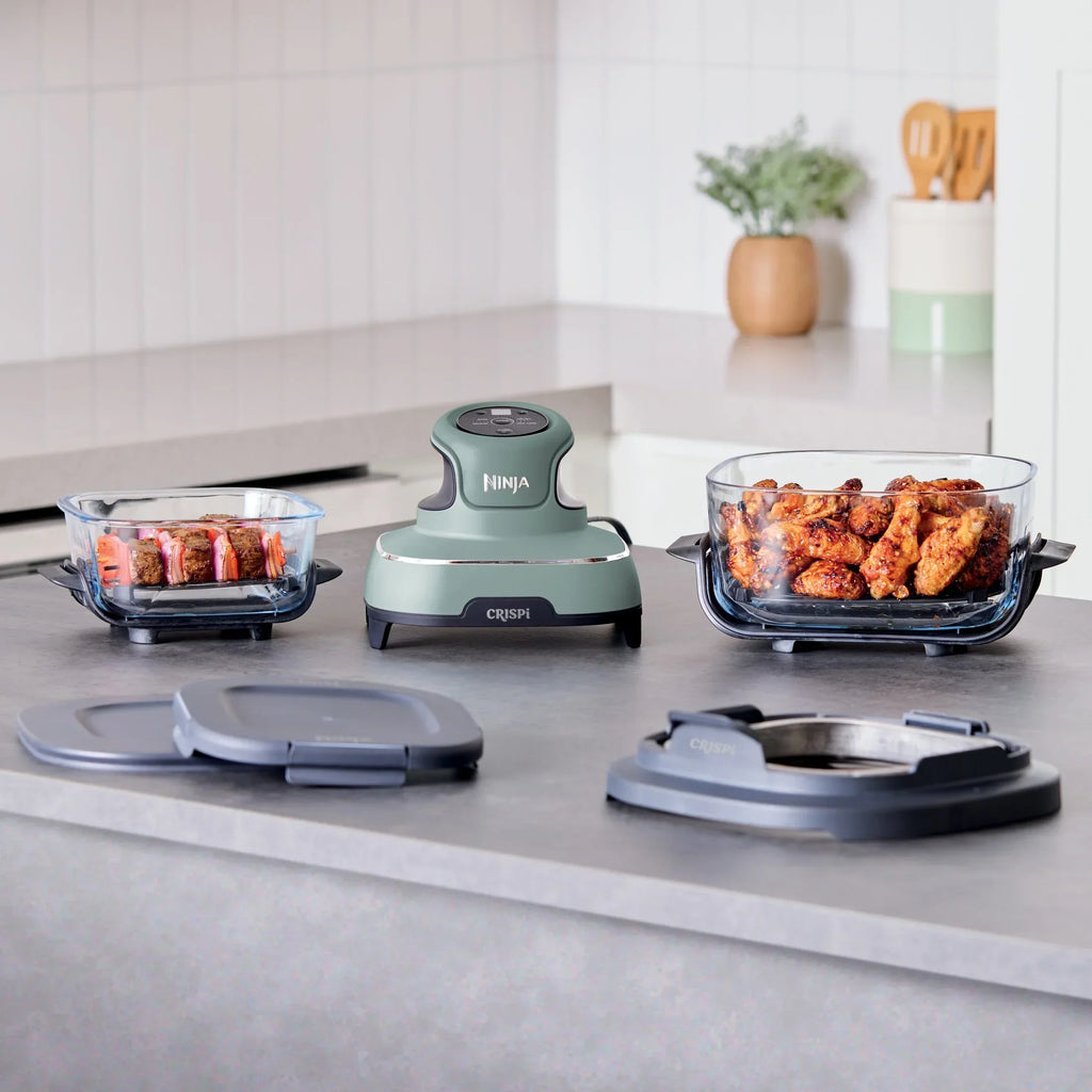 Nouveauté 2026 – Friteuse à air portable Ninja Crispi 4-en-1 en verre , récipients de 4 pintes et 6 tasses, Cyberspace