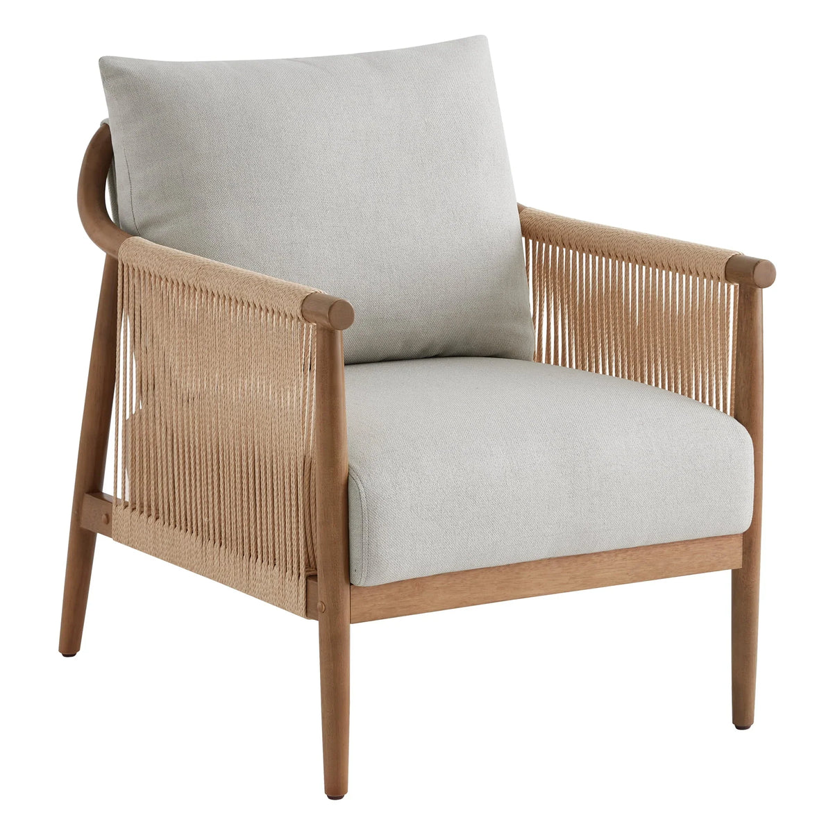 Nouveauté 2026 – Fauteuil d'appoint moderne CHITA , fauteuil tressé pour salon, crème