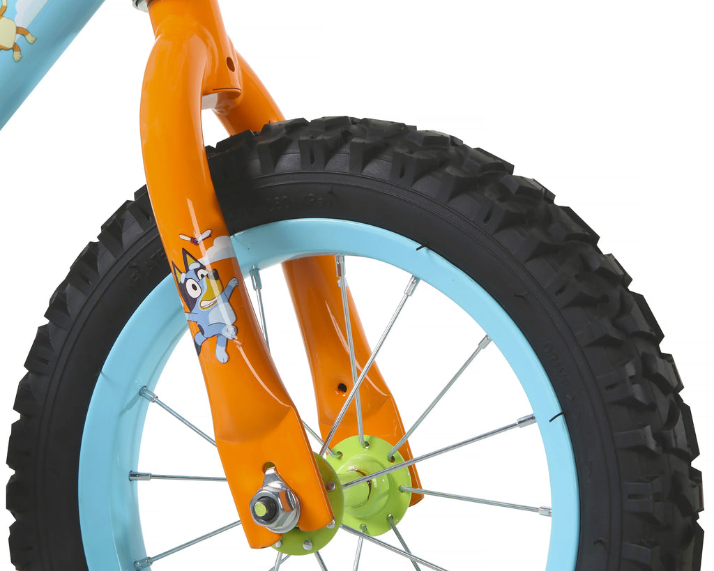 Nouveauté 2026 – Vélo BMX enfant Bluey 12 pouces (30,5 cm) avec stabilisateurs, sac en peluche, cadre en acier, frein à rétropédalage, 3-5 ans