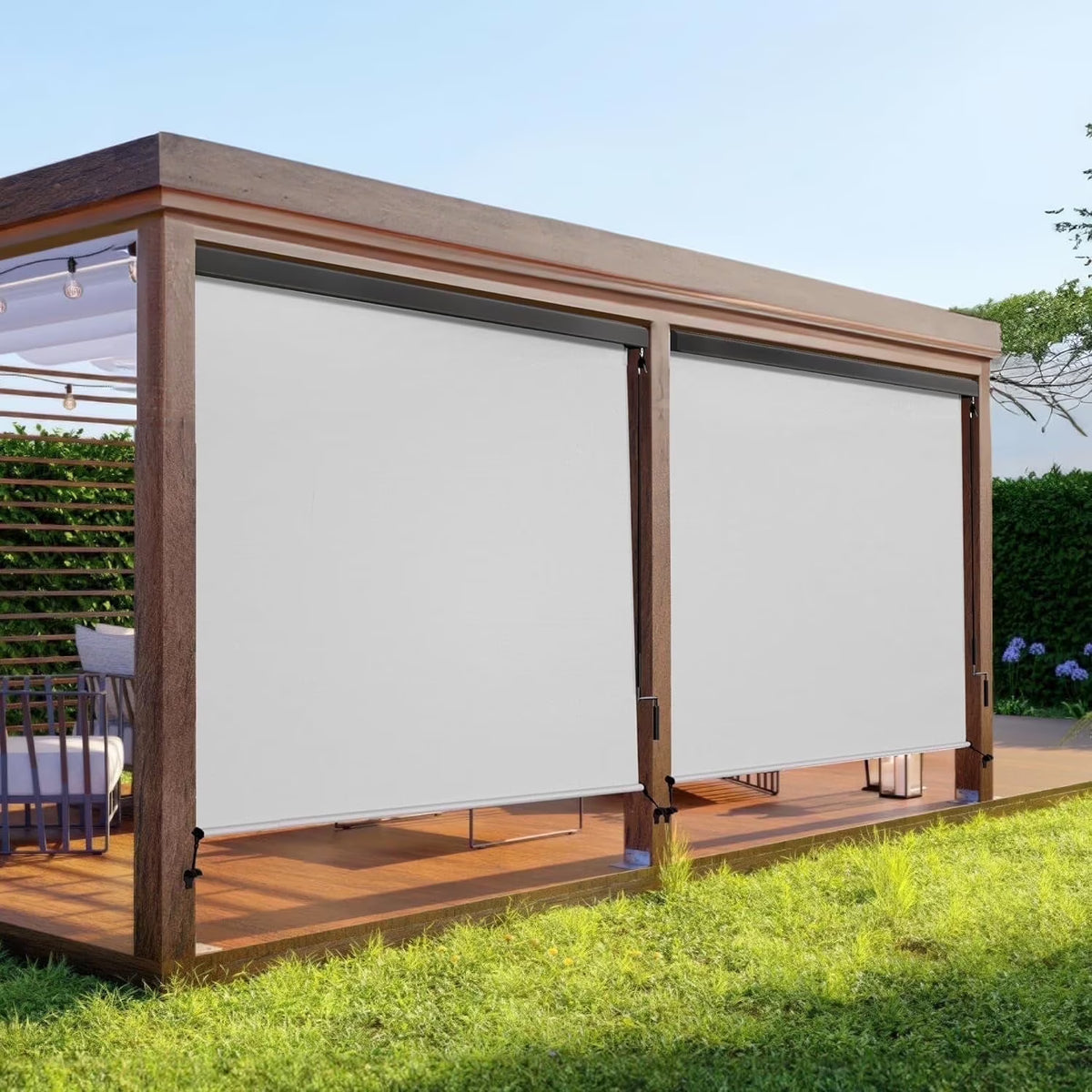 Nouveauté 2026 – Store enrouleur extérieur Superjoe pour terrasse, store occultant sans cordon, imperméable, protection UV, 122 cm x 183 cm