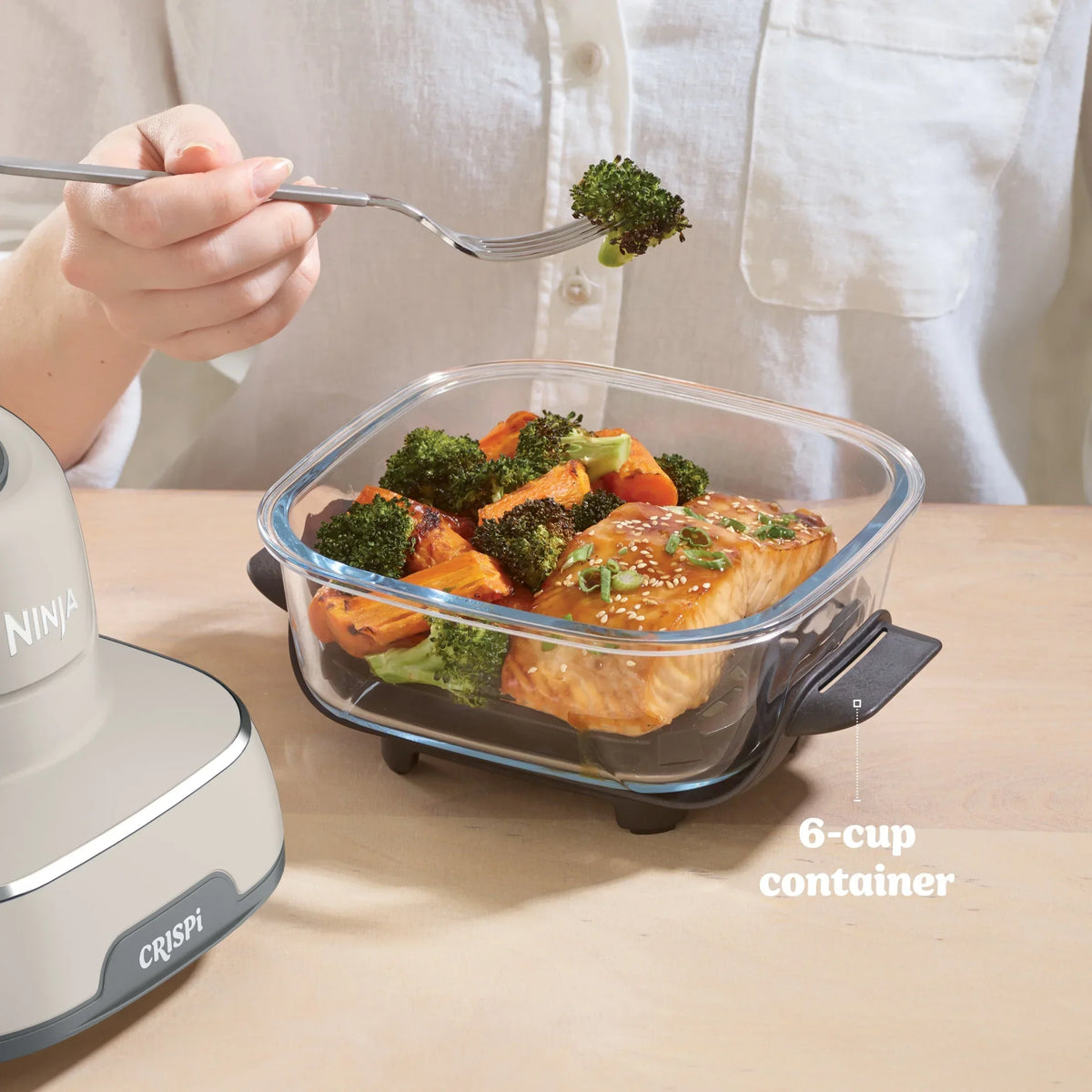 Nouveauté 2026 – Friteuse à air portable Ninja Crispi 4-en-1 en verre , récipients de 4 pintes et 6 tasses, Cyberspace