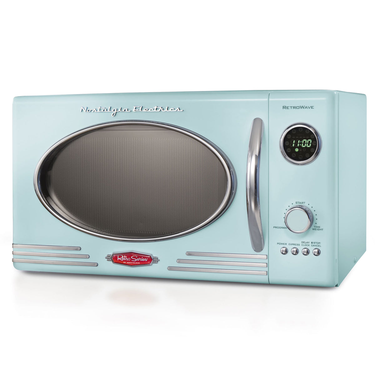 Nouveauté 2026 – Four à micro-ondes de comptoir Nostalgia Retro , 0,9 pi³, 800 watts, bleu turquoise
