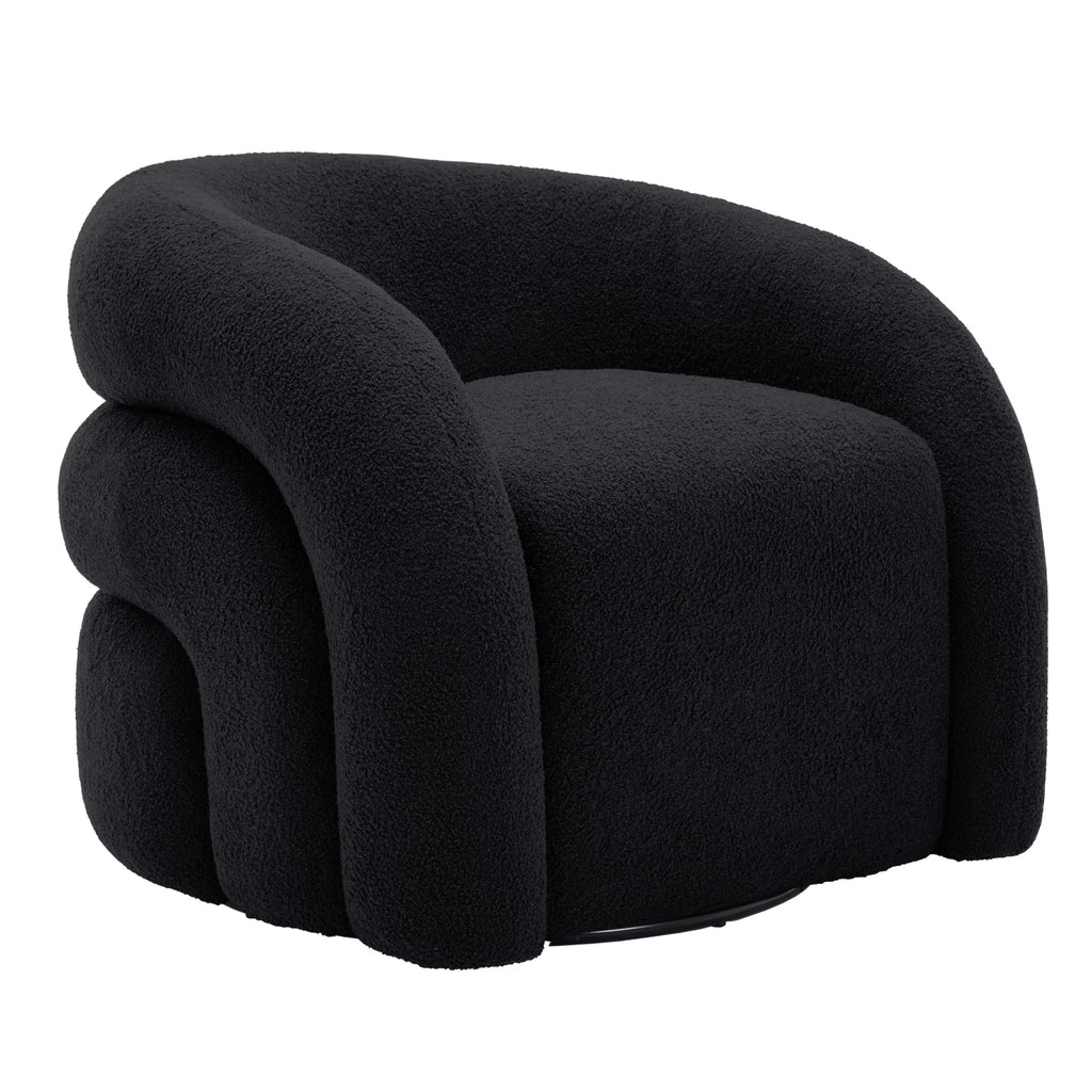 Nouveauté 2026 – Fauteuil pivotant 360" pour salon, fauteuil tonneau bouclé, canapé une place, fauteuil de lecture, vert sauge