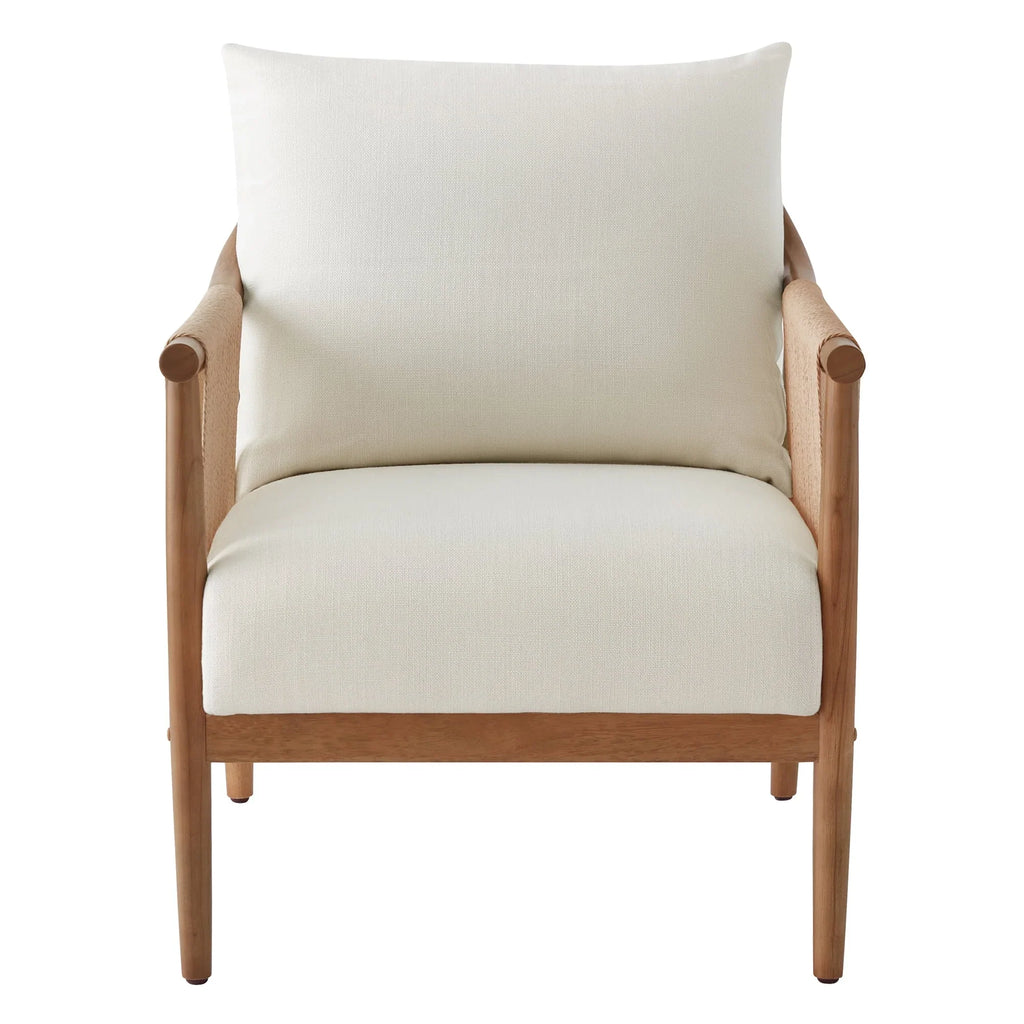 Nouveauté 2026 – Fauteuil d'appoint moderne CHITA , fauteuil tressé pour salon, crème