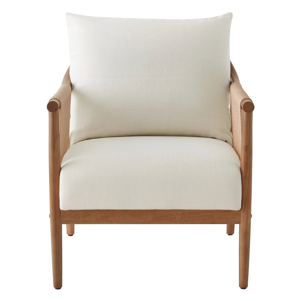 Nouveauté 2026 – Fauteuil d'appoint moderne CHITA , fauteuil tressé pour salon, crème