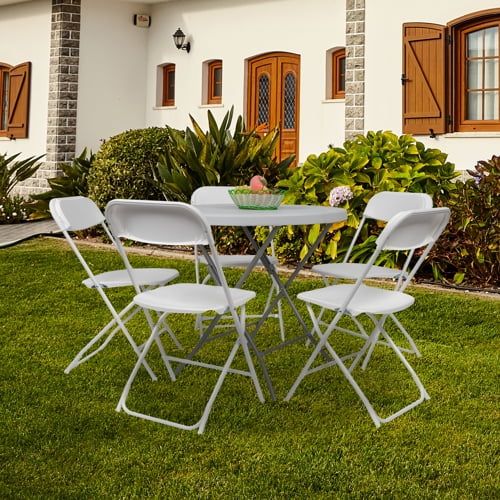 Nouveauté 2026 – Ktaxon Lot de 10 chaises pliantes empilables en plastique blanc, idéales pour les mariages et les fêtes d'adultes