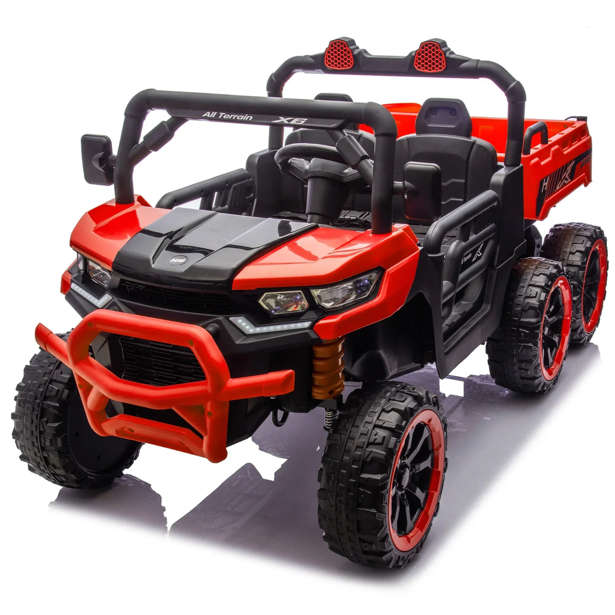 Nouveauté 2026 – Camion électrique Xuanlur 24V 2 places pour enfants , avec moteur 2x200W, benne basculante/pelle, pneus résistants, lumières LED, musique et télécommande, noir