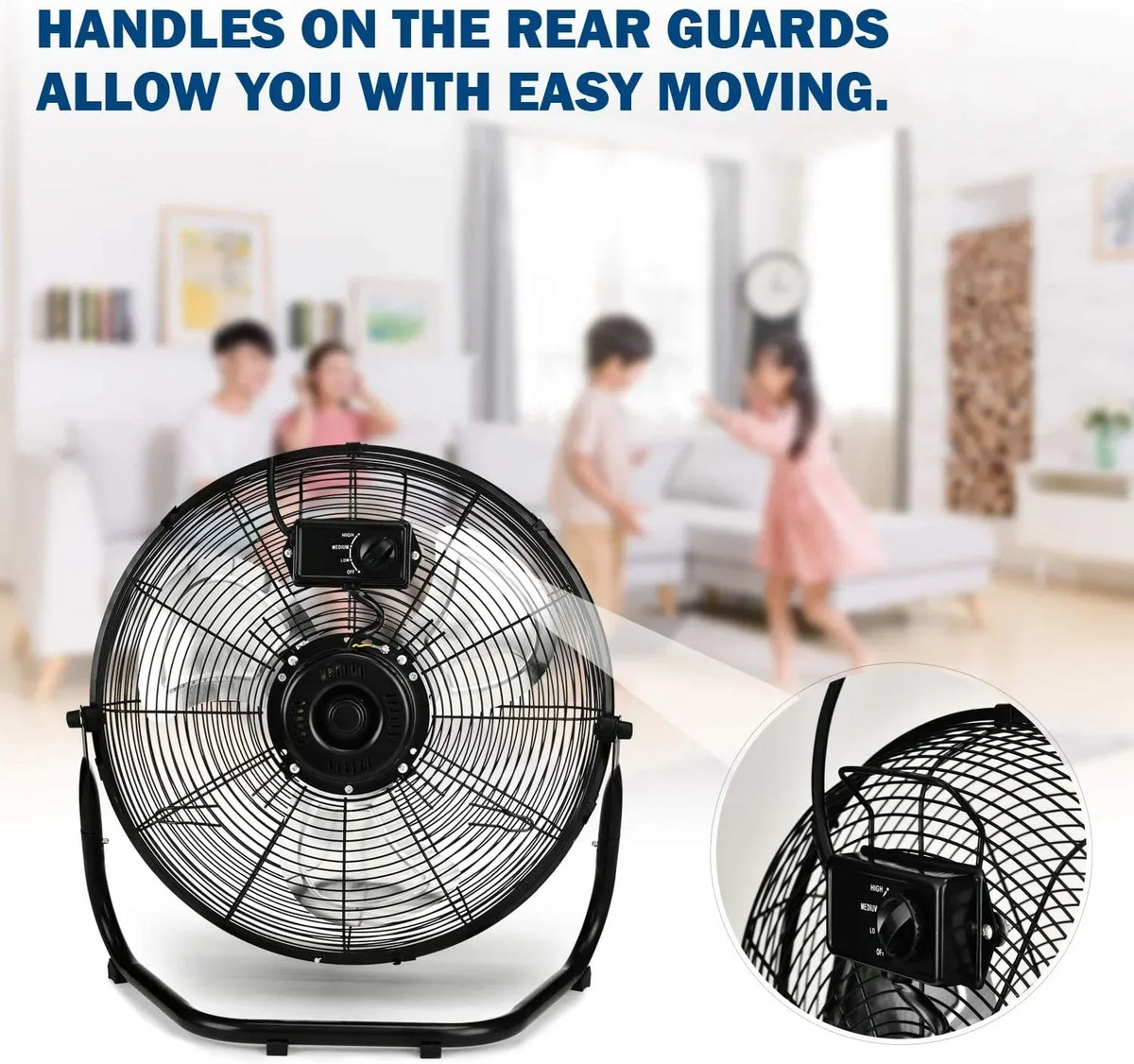 Nouveauté 2026 – Ventilateurs sur pied industriels Simple Deluxe , 45,7 cm (18 pouces), 3 vitesses, haute vélocité, robustes, silencieux, pour usage domestique et commercial, noir, lot de 2
