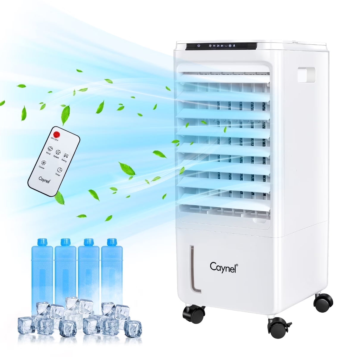 Nouveauté 2026 – Refroidisseur d'air par évaporation CAYNEL , climatiseur portable avec minuterie 7 h pour arrêt automatique, réservoir de 1,85 gallons, climatiseur sans fenêtre, climatiseur de type rafraîchisseur d'air pour chambre à coucher, intéri