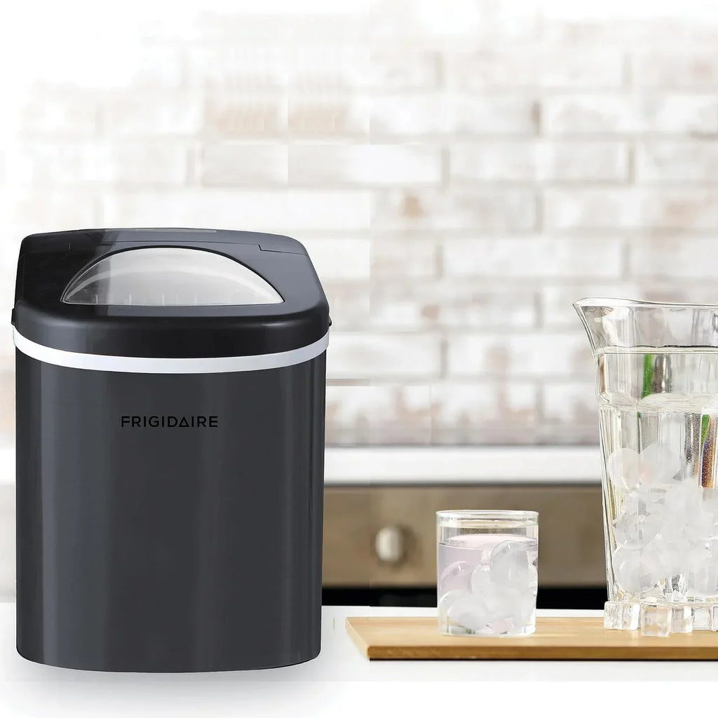 Nouveauté 2026 – Machine à glaçons portable autonettoyante Frigidaire , acier inoxydable noir, (EFIC117-Ssblack_Sc