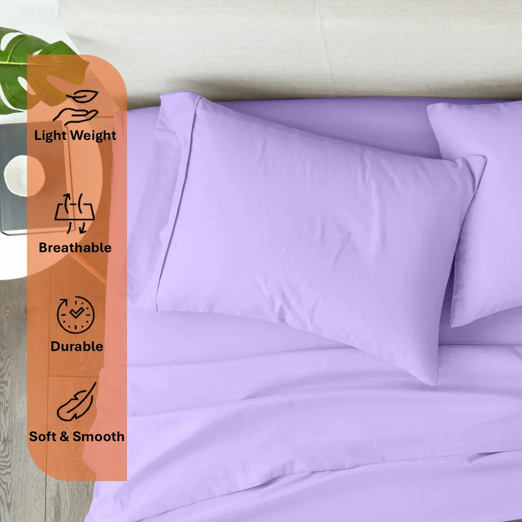 Nouveauté 2026 – Parure de lit 4 pièces en coton égyptien Giza 100 % (600 fils/cm²), drap-housse à bonnet profond de 38 cm, satin doux et respirant - Noir, 1 place