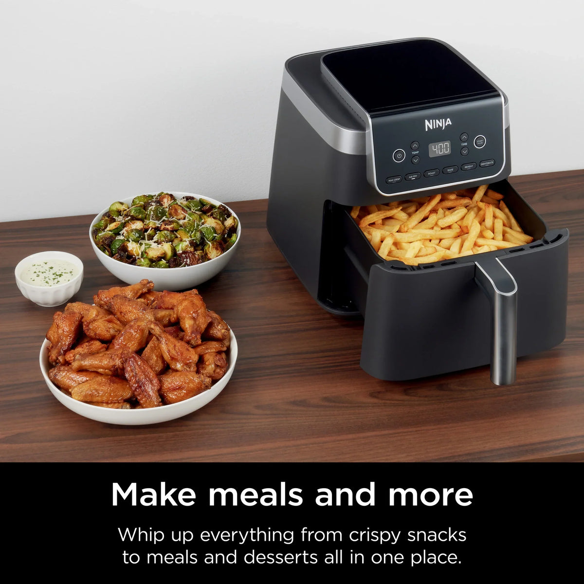 Nouveauté 2026 – Friteuse à air Ninja Pro XL 6-en-1 avec une capacité de 6,5 L, fonctions Max Crisp, friture à air chaud, rôtissage à air chaud, cuisson au four, réchauffage et déshydratation