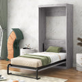 Nouveauté 2026 – Lit escamotable Euroco en pin gris, format simple, transformable en armoire