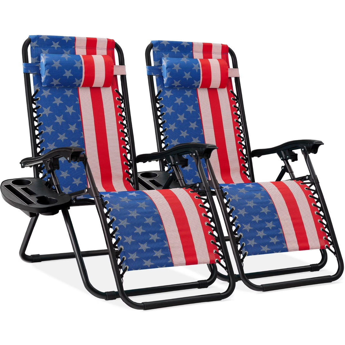 Nouveauté 2026 – Ensemble de 2 fauteuils inclinables zéro gravité Best Choice Products pour terrasse et piscine avec porte-gobelet - Gris