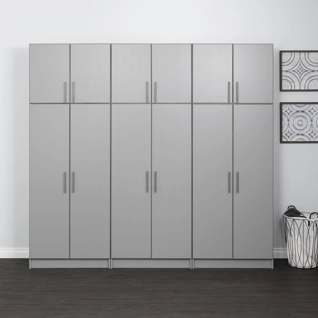 Nouveauté 2026 – Armoire de rangement sur pied Prepac Elite 2 portes, gris clair