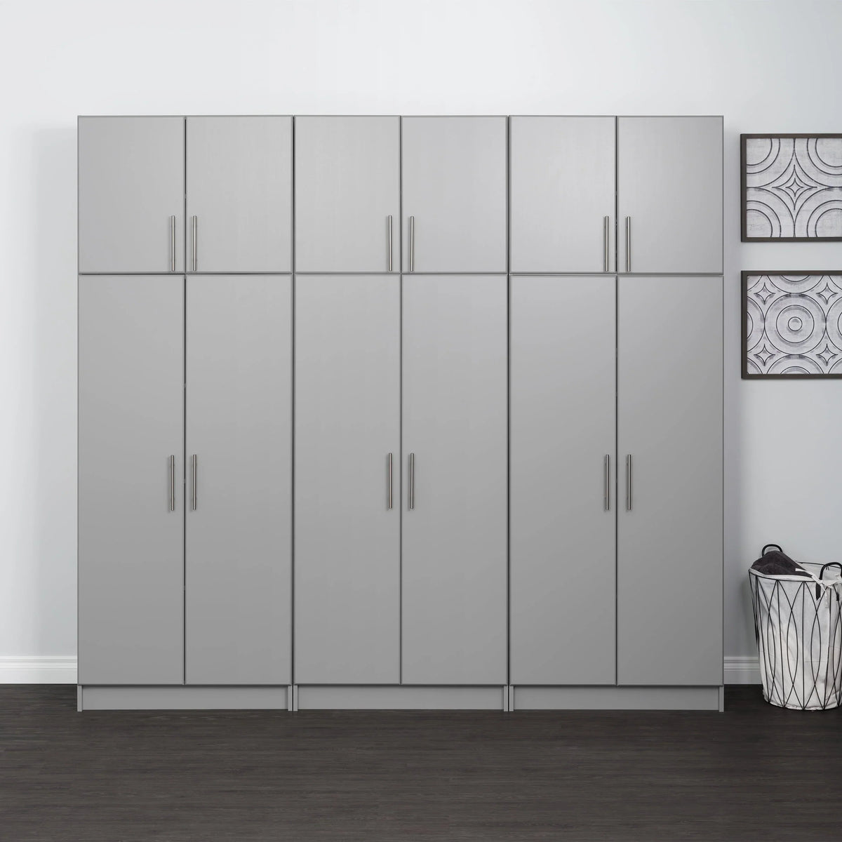 Nouveauté 2026 – Armoire de rangement sur pied Prepac Elite 2 portes, gris clair